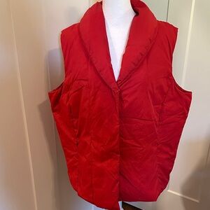 Coldwater Creek Women's Red Puffer Vest Zide Zip Pockets Size 1X